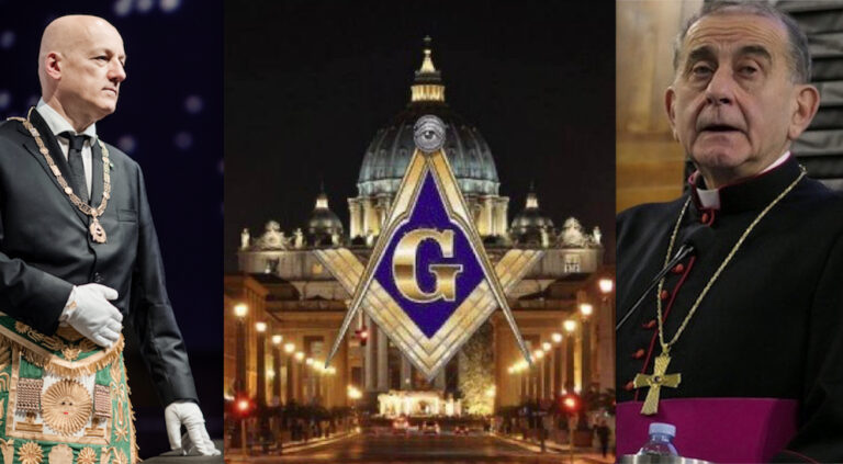 FREEMASONRY & VATICAN – 2. Cardinals, Bishops kneeling before Satan at ...