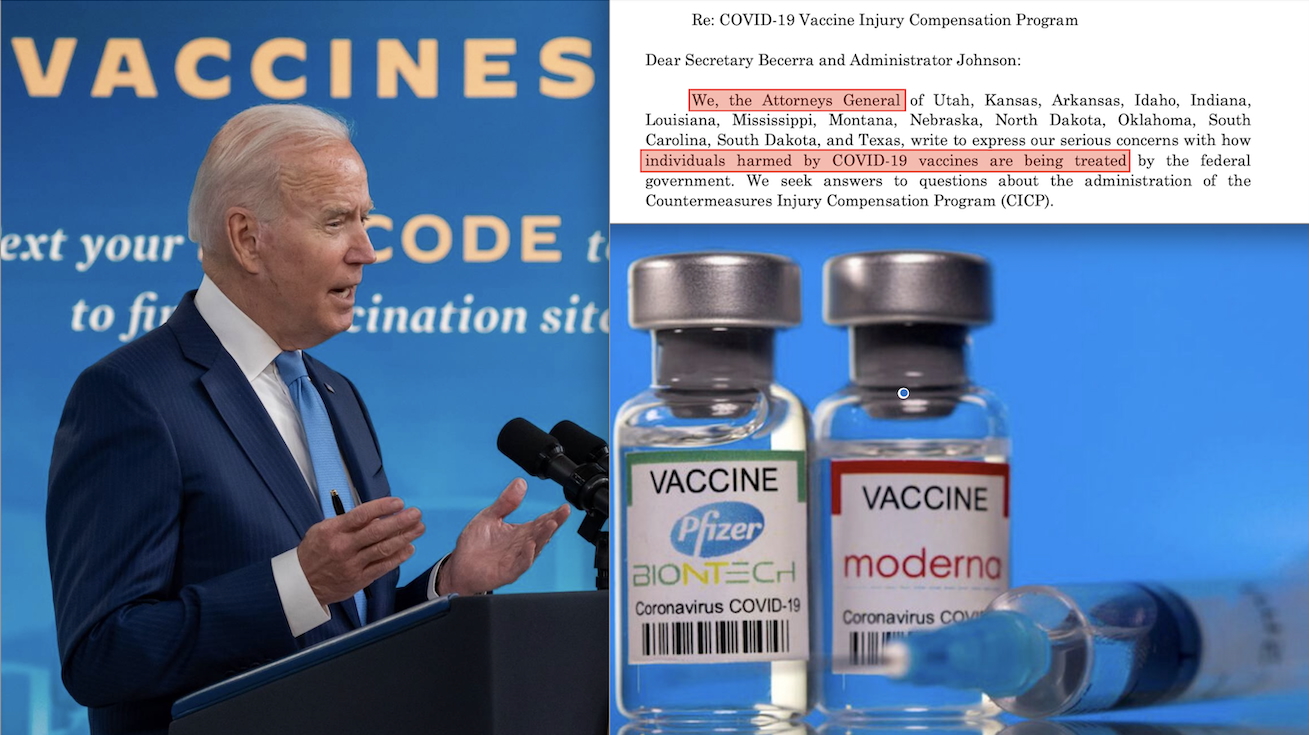 “US Govt favored BIG PHARMA over Health of HARMED seriously by Covid Vaccine”. 14 ATTORNEYS GENERAL blame Biden Administration