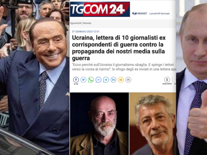 UCRAINA: MEDIASET RILANCIA APPELLO DI NOTI REPORTER PRO PACE E CONTRO RIARMO. Dono Natalizio di Berlusconi a Putin