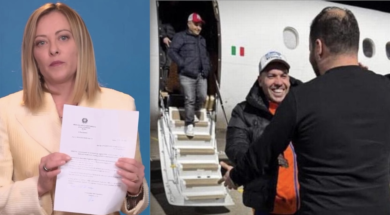 MELONI INDAGATA PER IL TORTURATORE LIBICO RIMPATRIATO CON VOLO DI STATO. Grida al Complotto con Allusioni Boomerang su Intrighi Mafiosi, diffusi anche in FdI