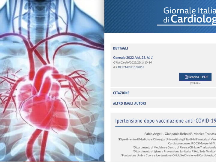 IPERTENSIONE ARTERIOSA: KILLER SILENZIOSO AGGRAVATO DAI VACCINI COVID. Studio di Specialista della Maugeri sul Giornale di Cardiologia